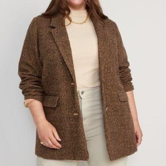 Old Navy  Soft-Brushed Herringbone Oversized Blazer NEW - Picture 5 of 9